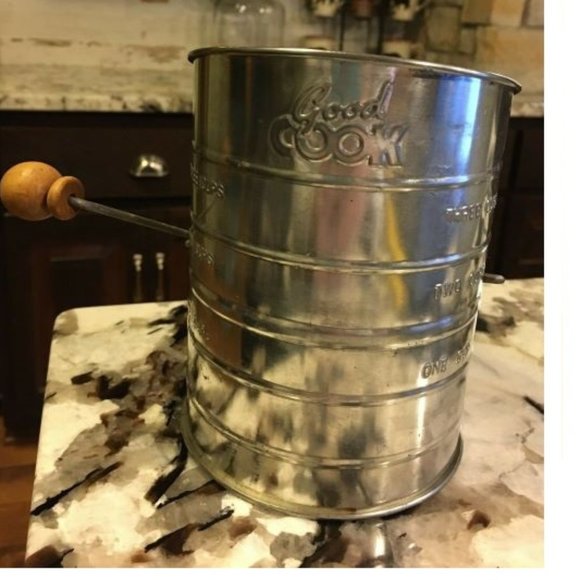 Vintage Good Cook Measuring Flour Sifter Aluminum 3 Cup Wood Knob VERY CLEAN - Picture 2 of 6
